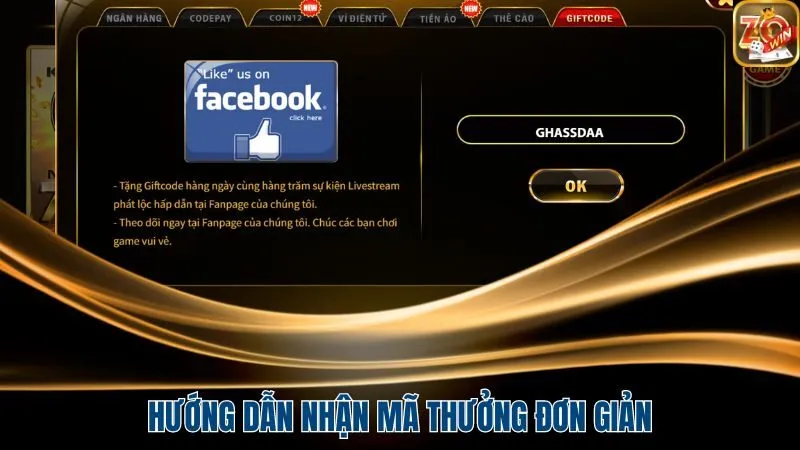 Hướng dẫn nhận mã thưởng đơn giản